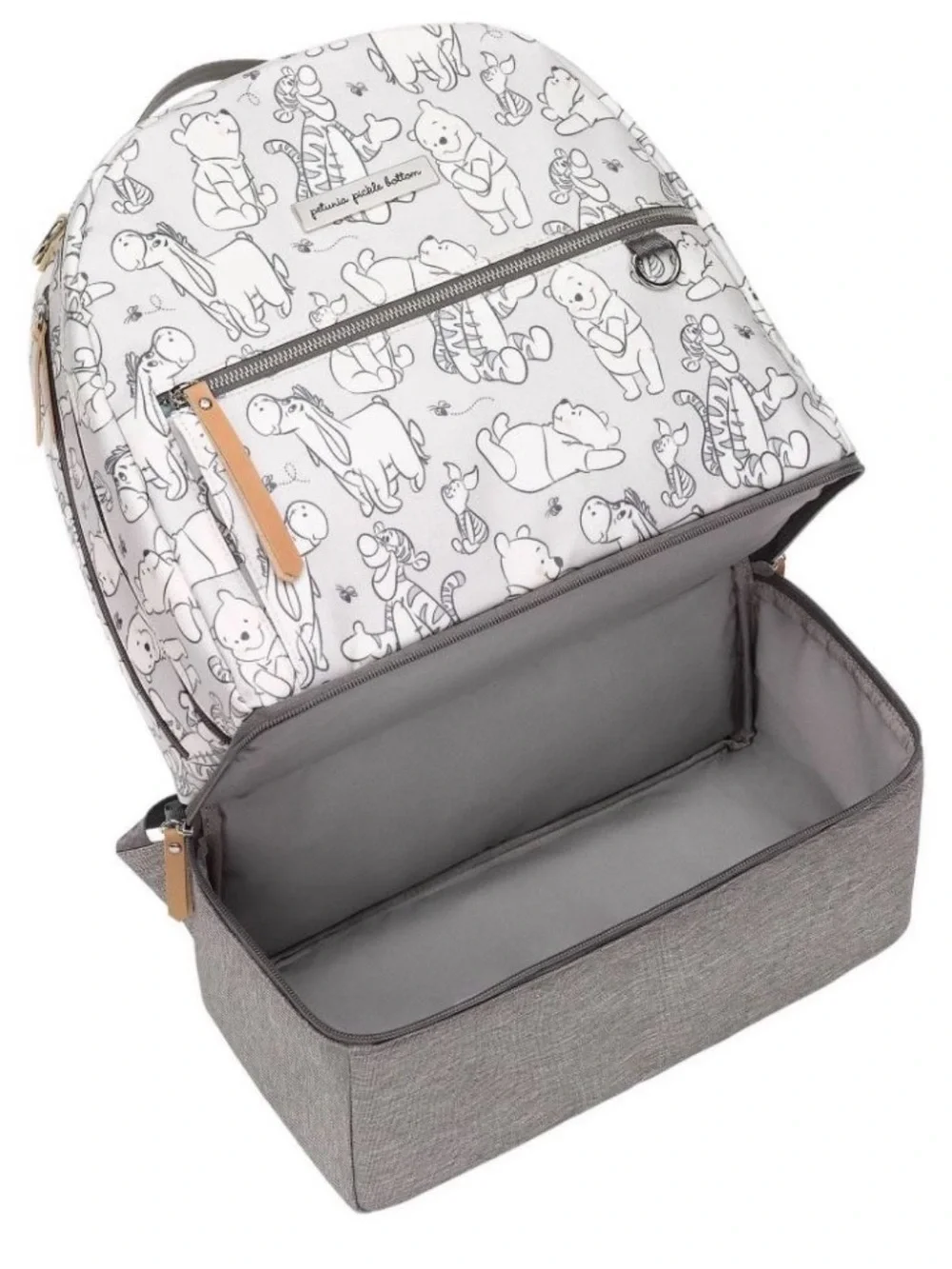 Petunia Pickle Bottom Disney gray Winnie The Pooh Zip back pack Diaper Bag